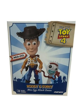 Figurine Disney Pixar Toy Story 4 Woody & Forky Mini Egg Attack Series Beast Kingdom 8 cm Neuf