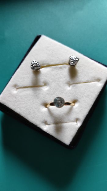 Boucles d'oreilles coeur  + bague