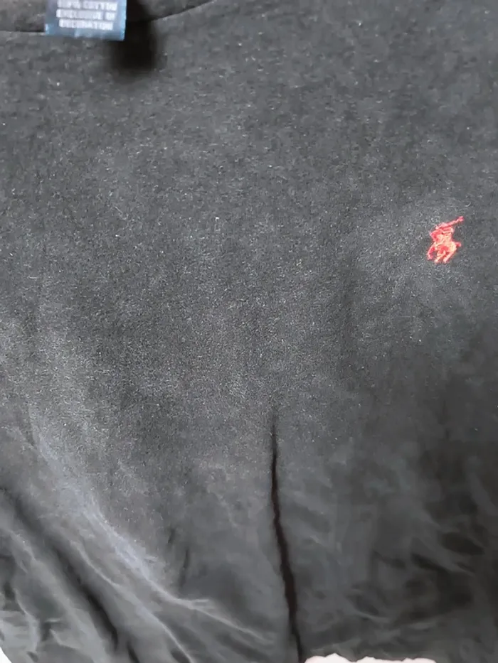 T-shirt noir Ralph Lauren vintage - Logo rouge brodé - Taille M - photo numéro 7