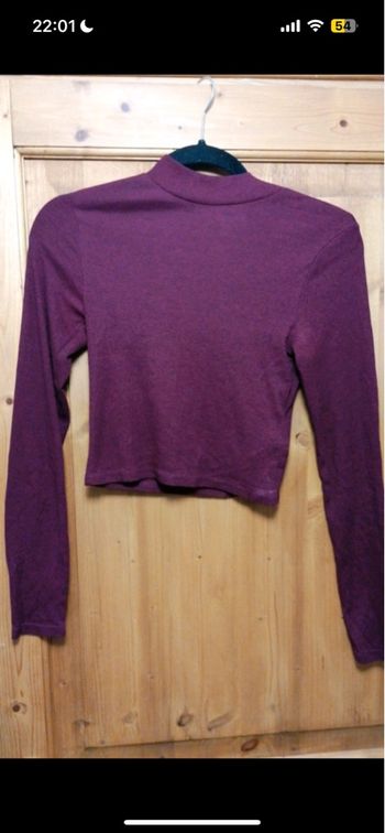 Pull court manches longues prune h&m