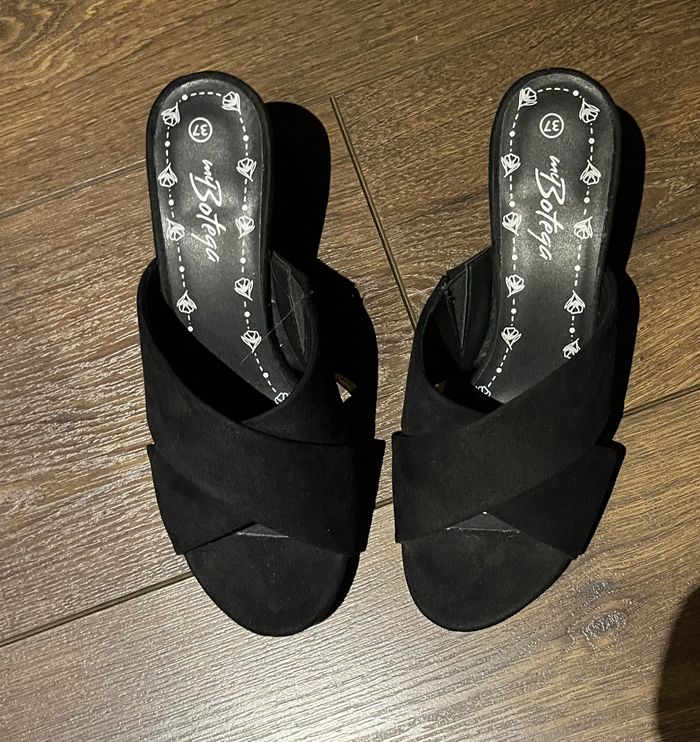 Mules velours noires (37) - photo numéro 4