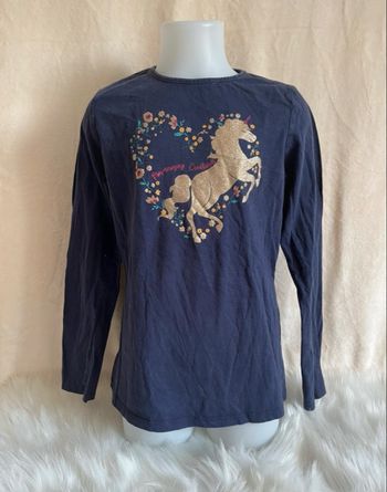 t-shirt manches longues licorne brillante in extenso – 12 ans