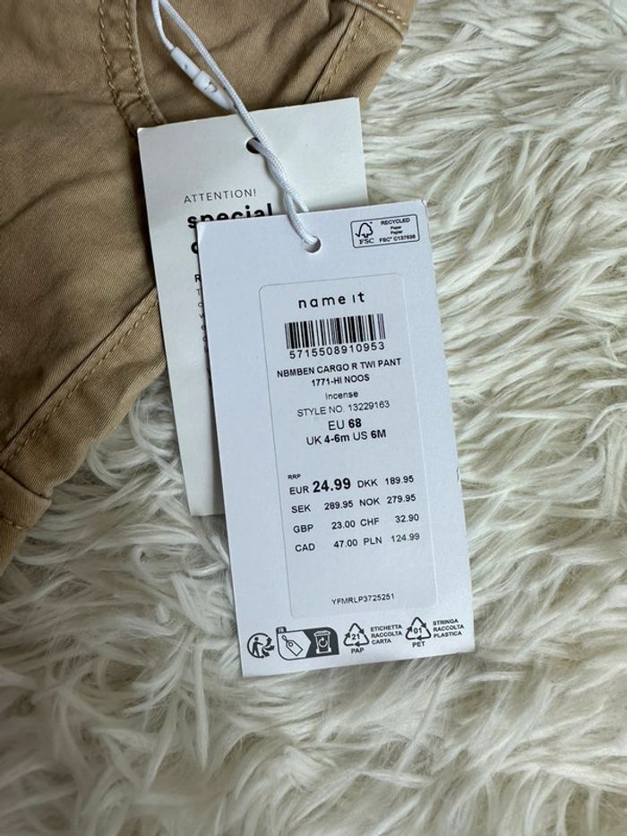 Pantalon beige name it taille 4-6 mois - photo numéro 4
