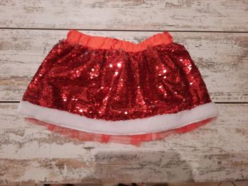 Jupe à sequins rouge fausse Fourrure et tulle