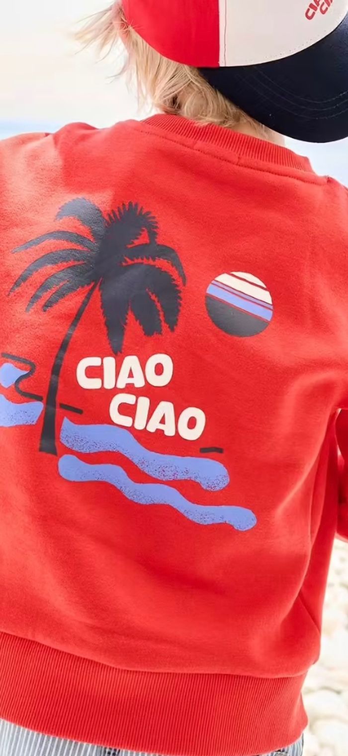 Sweat pull garçon vacances ciao garçon 4 ans vertbaudet rouge - photo numéro 6