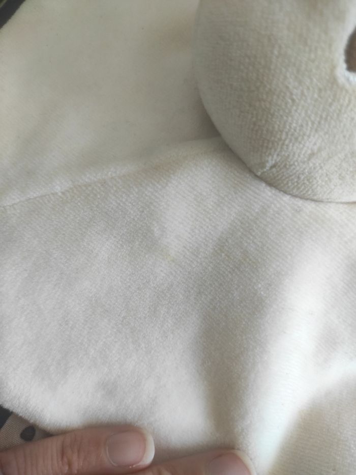 Doudou plat lapin rose sucre d'orge beige marron carré - photo numéro 3