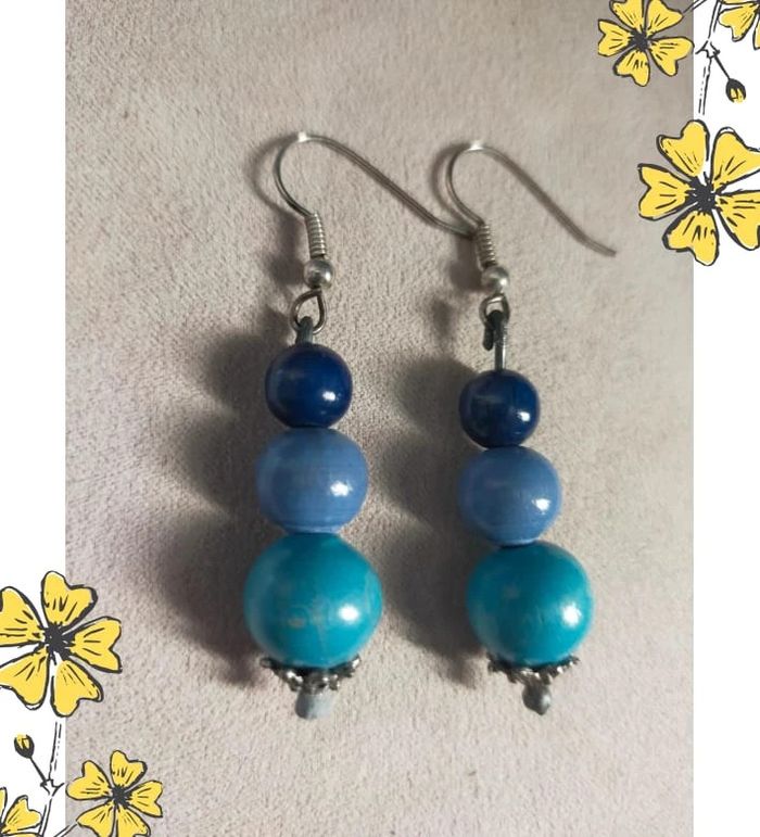 Boucles d’oreilles Bleu Méditerranée – Collection Terres d’Ailleurs - photo numéro 7