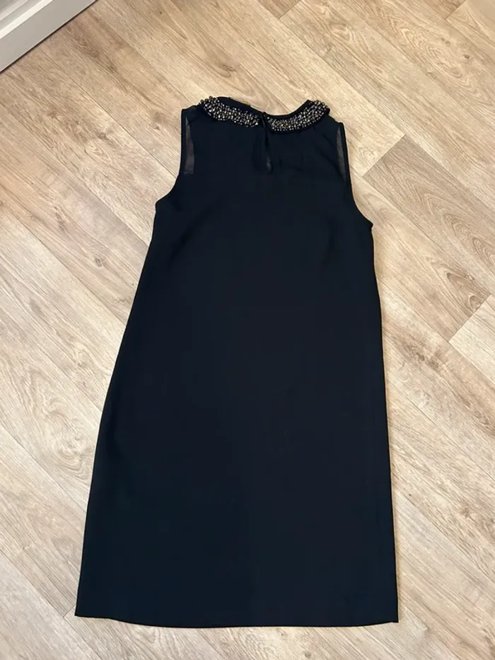 123 robe noir à col Claudine à sequin brillant pailletée femme, taille 36 - photo numéro 3