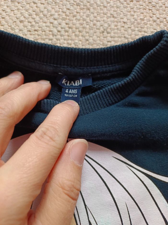 Sweat manga bleu marine 4 ans - photo numéro 3
