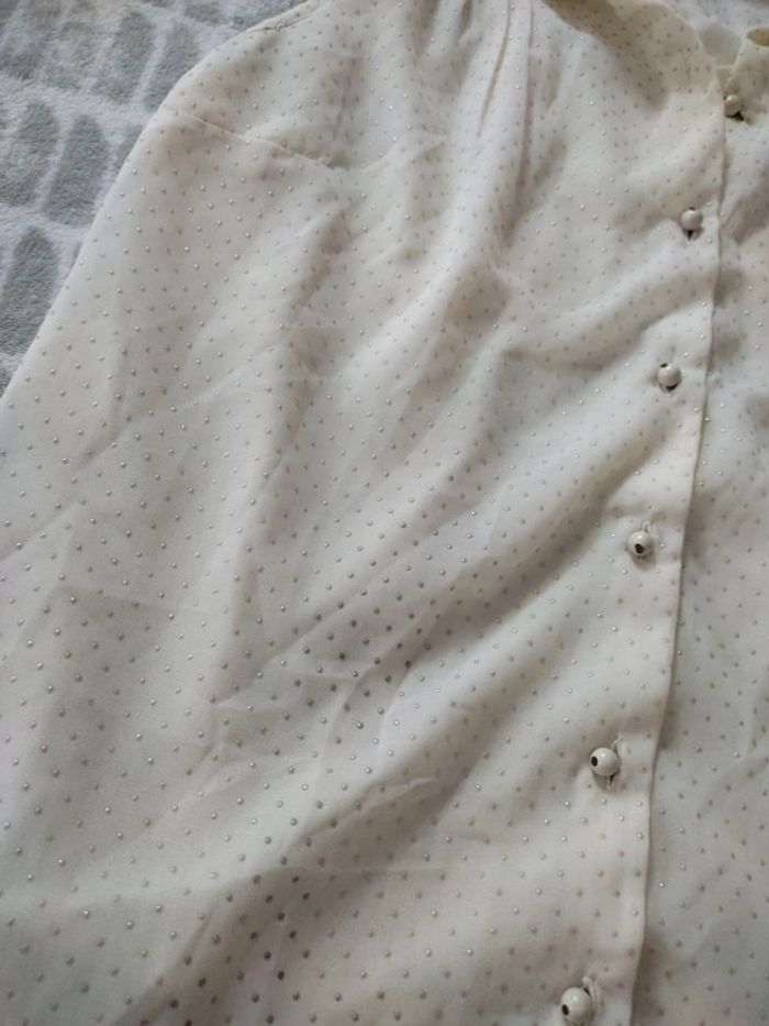 Blouse chemisier sans manches crème beige perlé Véro Moda XS 34 - photo numéro 2