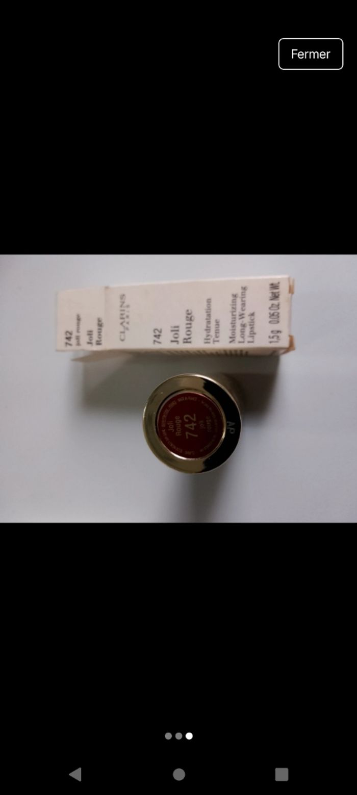 Mini rouge a lèvres joli rouge numéro 742 Clarins neuf - photo numéro 3