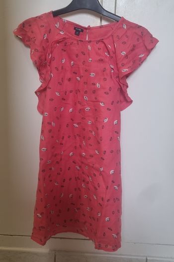kiabi robe fille rose motifs ovales manches volantées taille 10 ans (138‑143 cm)