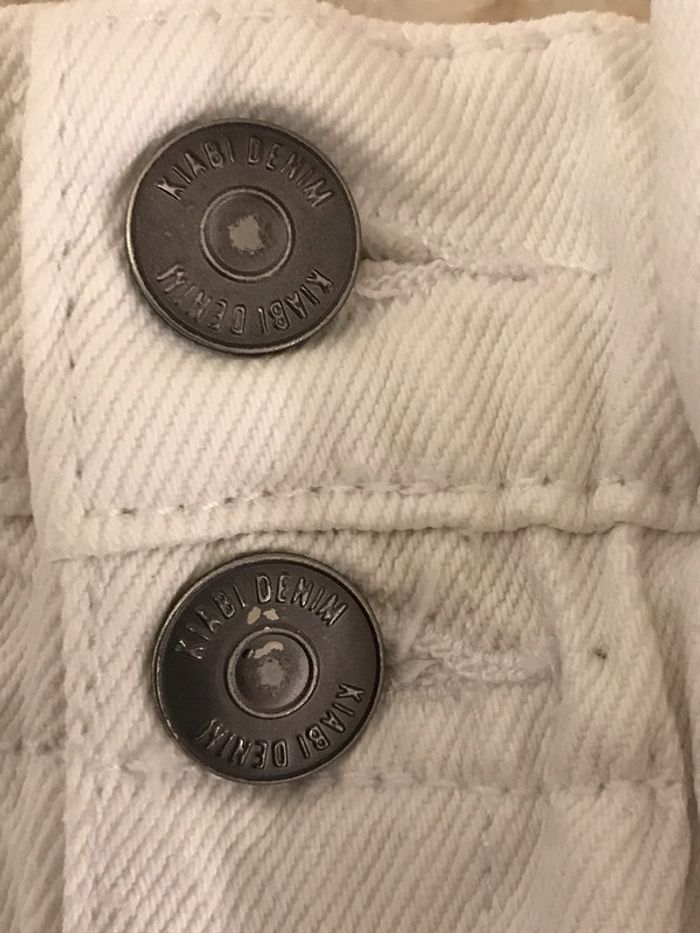 Short court en jeans crème taille 32 - photo numéro 2