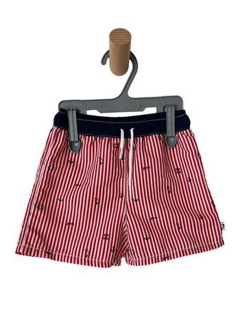 Maillot / short de bain rayé rouge et blanc - Jacadi 12 mois (74cm)