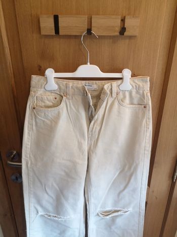 Jean's large Bershka en beige 40