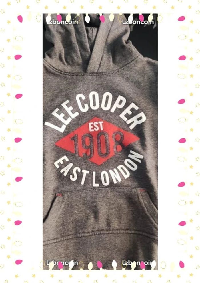 Sweat à capuche Lee Cooper gris 3 ans - photo numéro 4