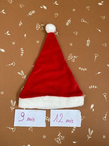 Bonnet noël 44cm 9/12 mois