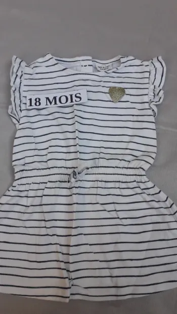 Robe tee-shirt marinière 18 mois
