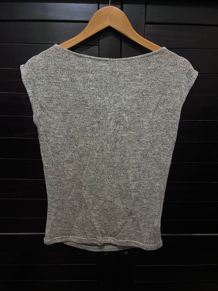 Top sans manches gris métallisé neuf avec etiquette - taille M - photo numéro 5