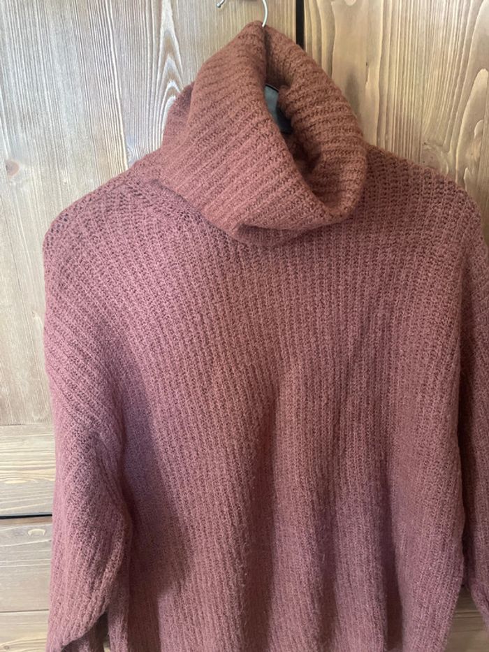 Pull mi long et loose col roulé terracotta - photo numéro 2