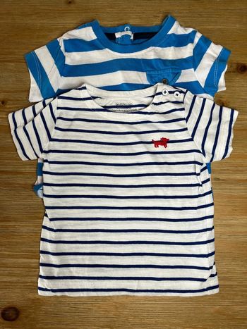 Lot de 2 tee-shirts marinière 9 mois  #EmmaLille9mois