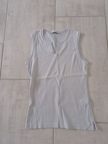 Débardeur blanc bleu