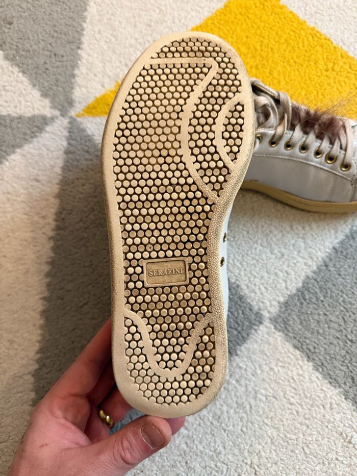 Basket en cuir couleur blanche Serafini Taille 36 - photo numéro 6
