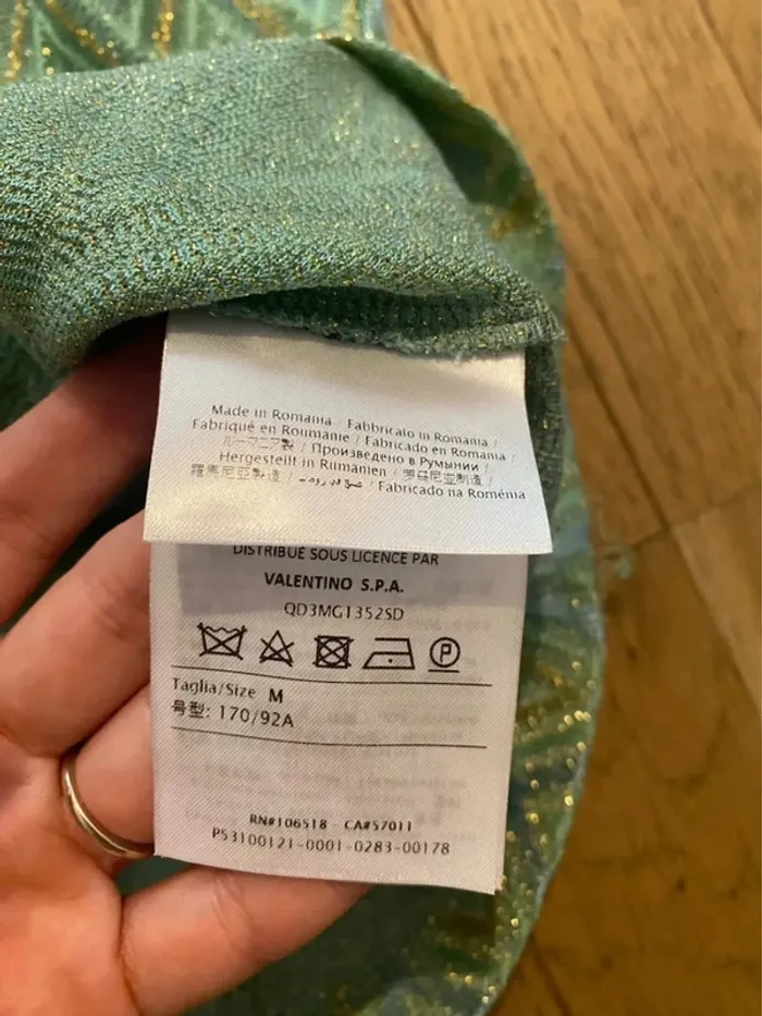 Top overize turquoise et doré Missoni taille M - photo numéro 4