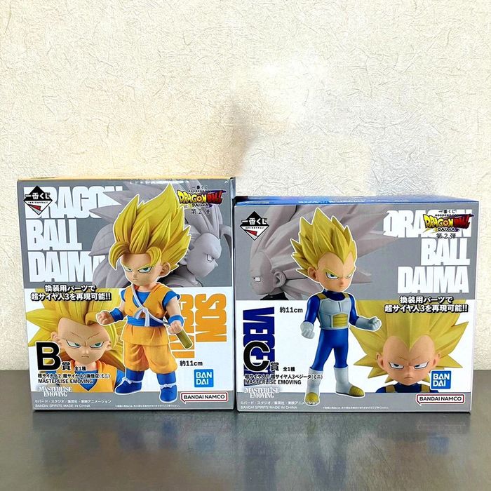 Dragon Ball Daima Ichiban Kuji 2 Figurines Goku SS2/SS3 + Vegeta SS2/SS3 Bandai