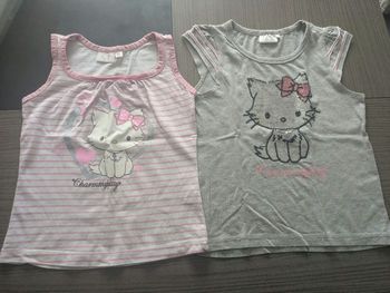 Lot 2 débardeurs chat charming kitty été fille 6 ans 