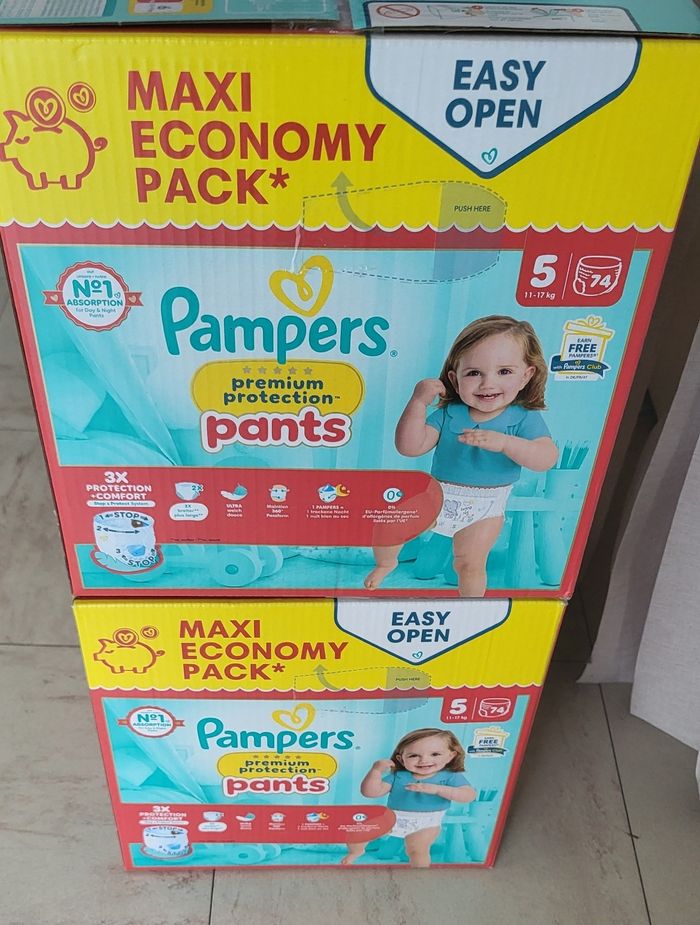 2  maxi packs couches pampers pants taille 5 - photo numéro 2