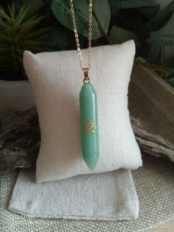Collier pierre d'aventurine verte 💚.