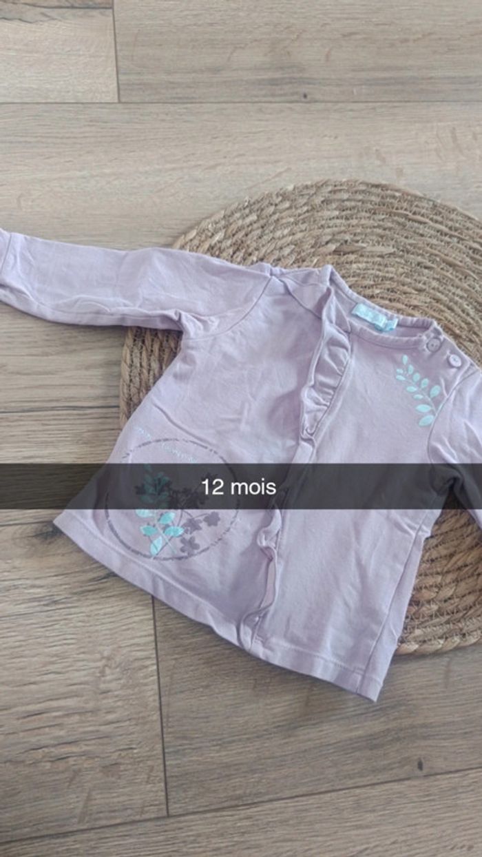 Haut manches longues lilas 12 mois fille obaibi
