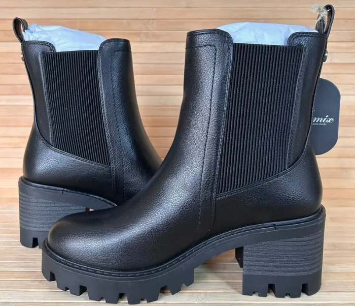 Bottines pour femme noires Jomix 38 – semelles compensées crantées – tendance automne hiver - photo numéro 2