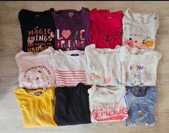 Lot de 12 tee shirt en bon et très  bon état + 2 (stitch et chat) offerts