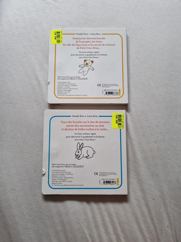 Lot de 2 livres-ardoises Petit Ours brun - photo numéro 2