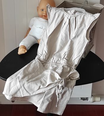 Robe sans manches fille 6 ans – beige, coton léger, très bon état