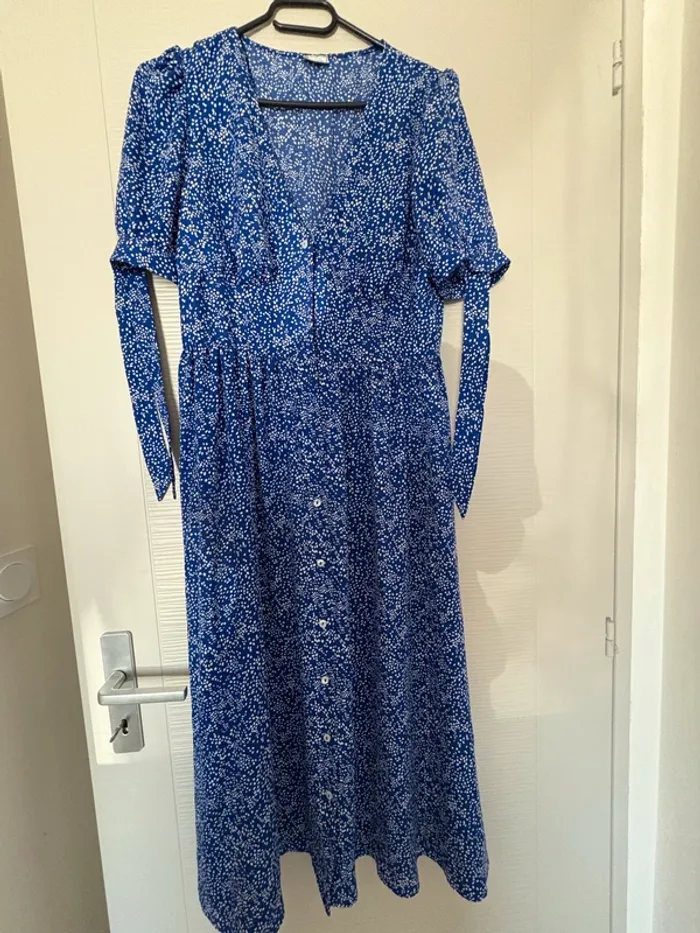 Robe longue bleue à motifs blancs – Pimkie – Taille M