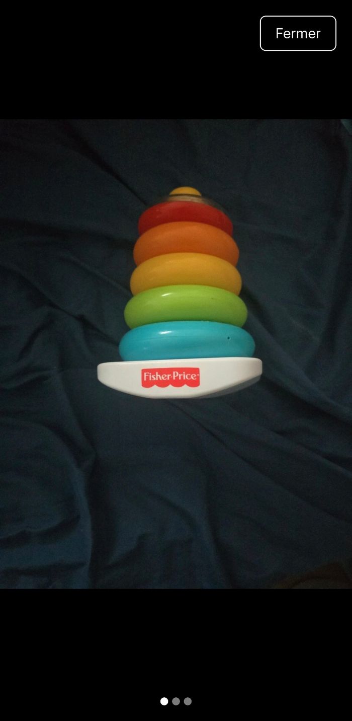 Jouet d’éveil Fisher-Price arc-en-ciel ✨ Pyramide à empiler – parfait bébé