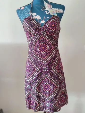 Robe d'été dos nu violette YK2 coton