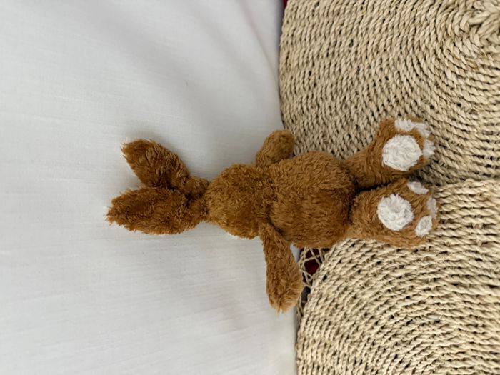 doudou lapin marron moustache blanche - photo numéro 3