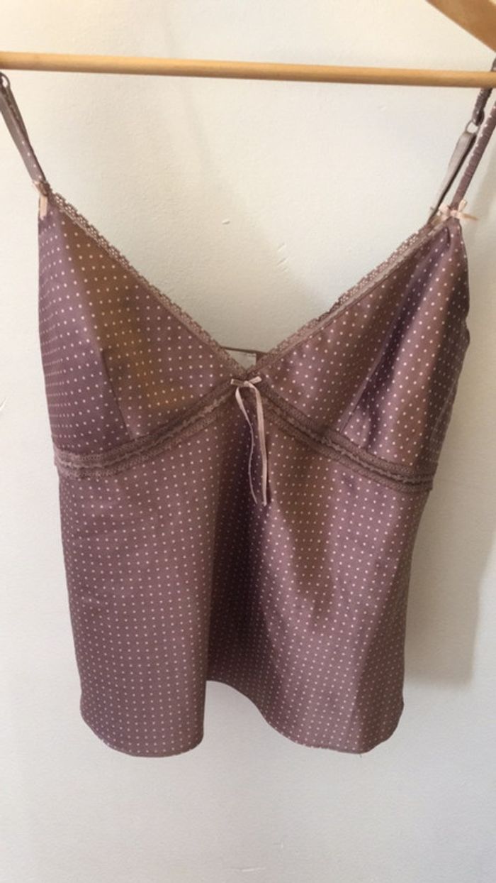 Caraco Etam à petits pois taille 40 Lila et et violet - photo numéro 2