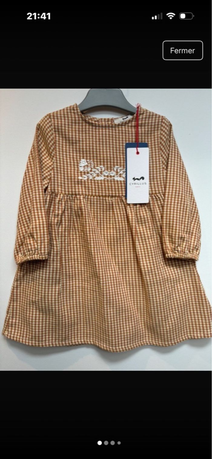 Robe vichy orange Cyrillus neuve