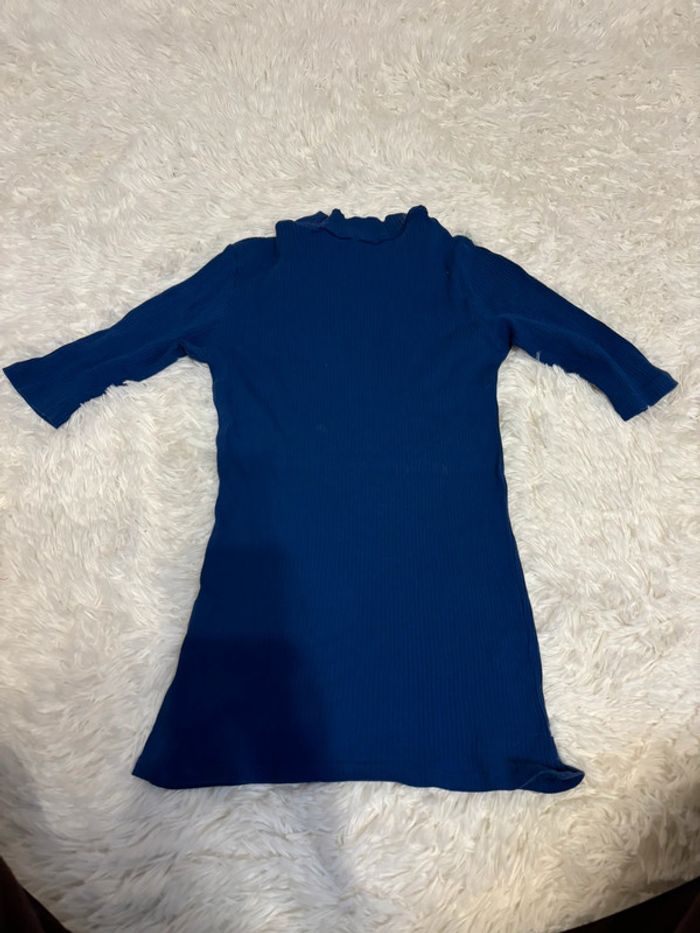 T shirt bleu col roulé etam S - photo numéro 2