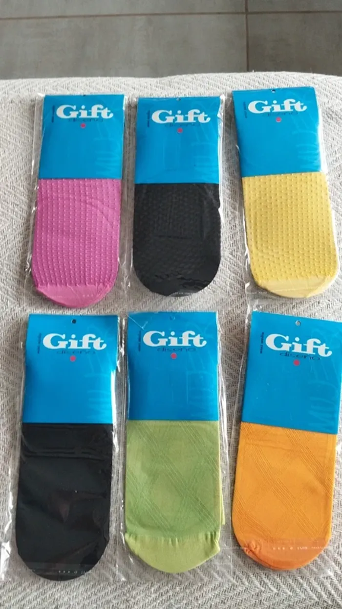Lot de 6 paires de mi bas divers coloris femme taille unique