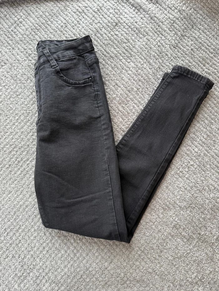 Jeans taille haute slim noir (34)