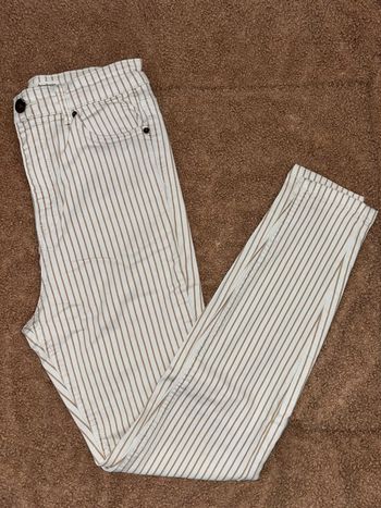 Jean à rayures marron/blanc