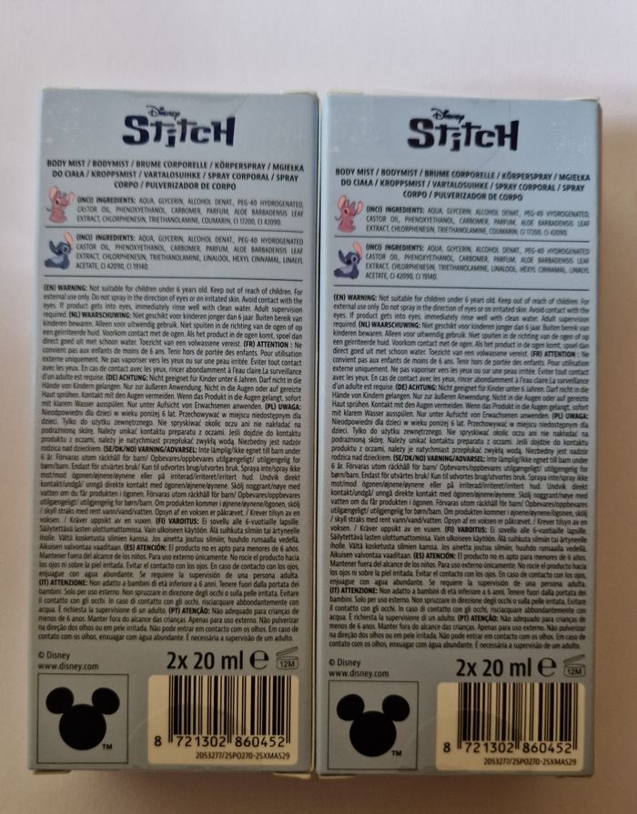 Lot de 2 brumes corporelles Stitch et Angel - photo numéro 2