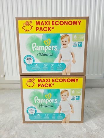 2× Couches Pampers Harmonie Taille 6 MAXI PACK ×124
