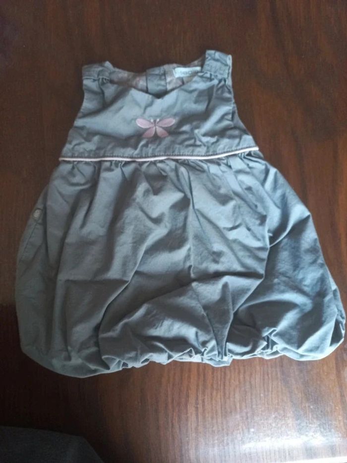 Robe grise "libellule" 3 mois Obaïbi